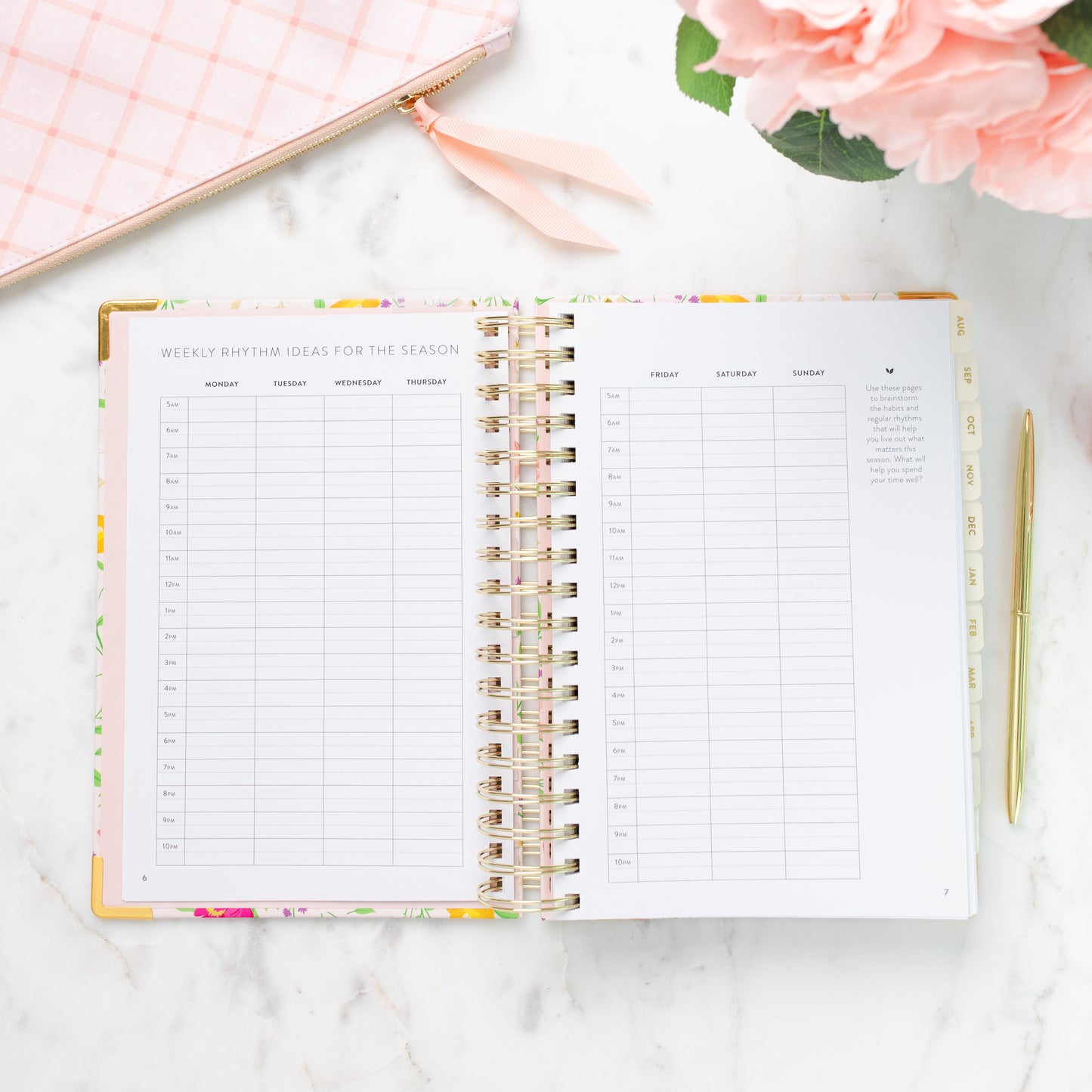 2023 - 2024 Academic Season by Season Daily Planner | Blush Blooms