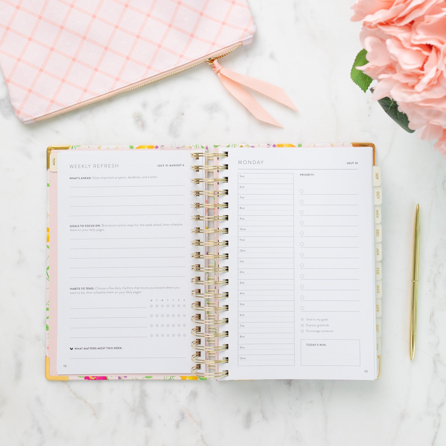 2023 - 2024 Academic Season by Season Daily Planner | Blush Blooms