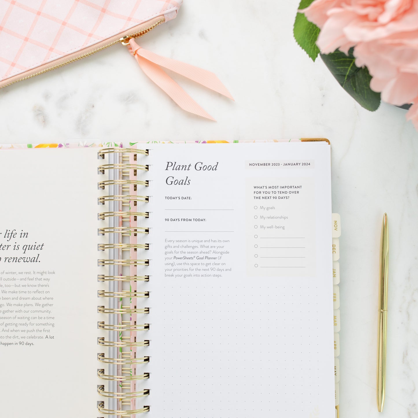 2023 - 2024 Academic Season by Season Daily Planner | Blush Blooms