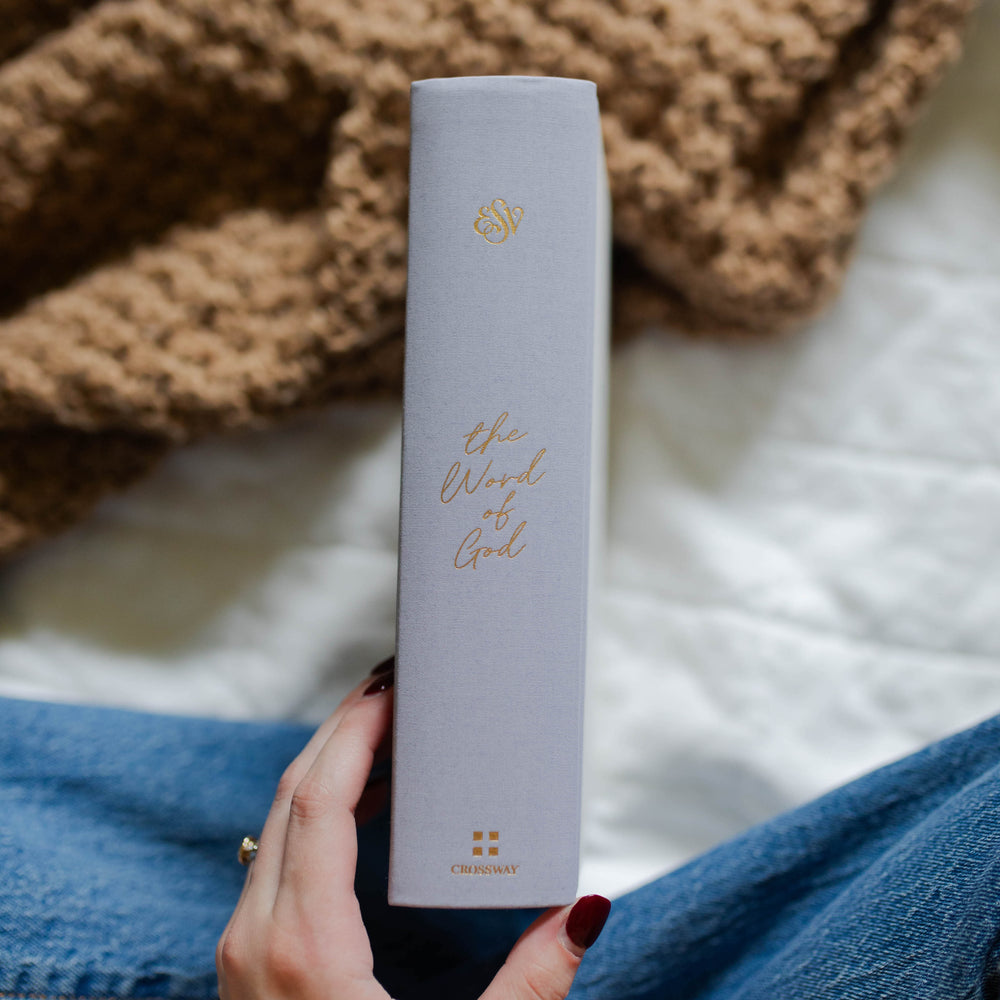 Cream and lavender bible with floral design