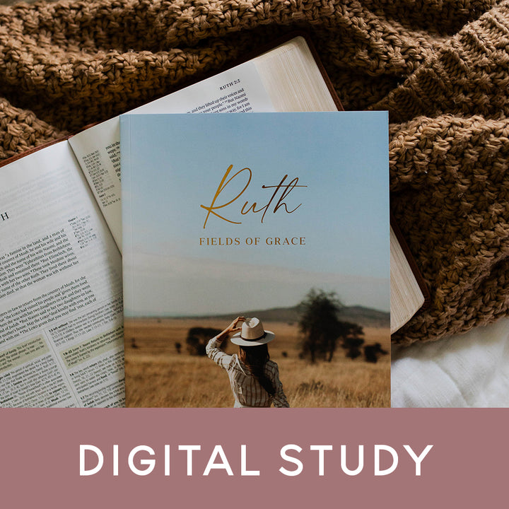 Bible study on top of a Bible with the words DIgital Study overlaying the image.