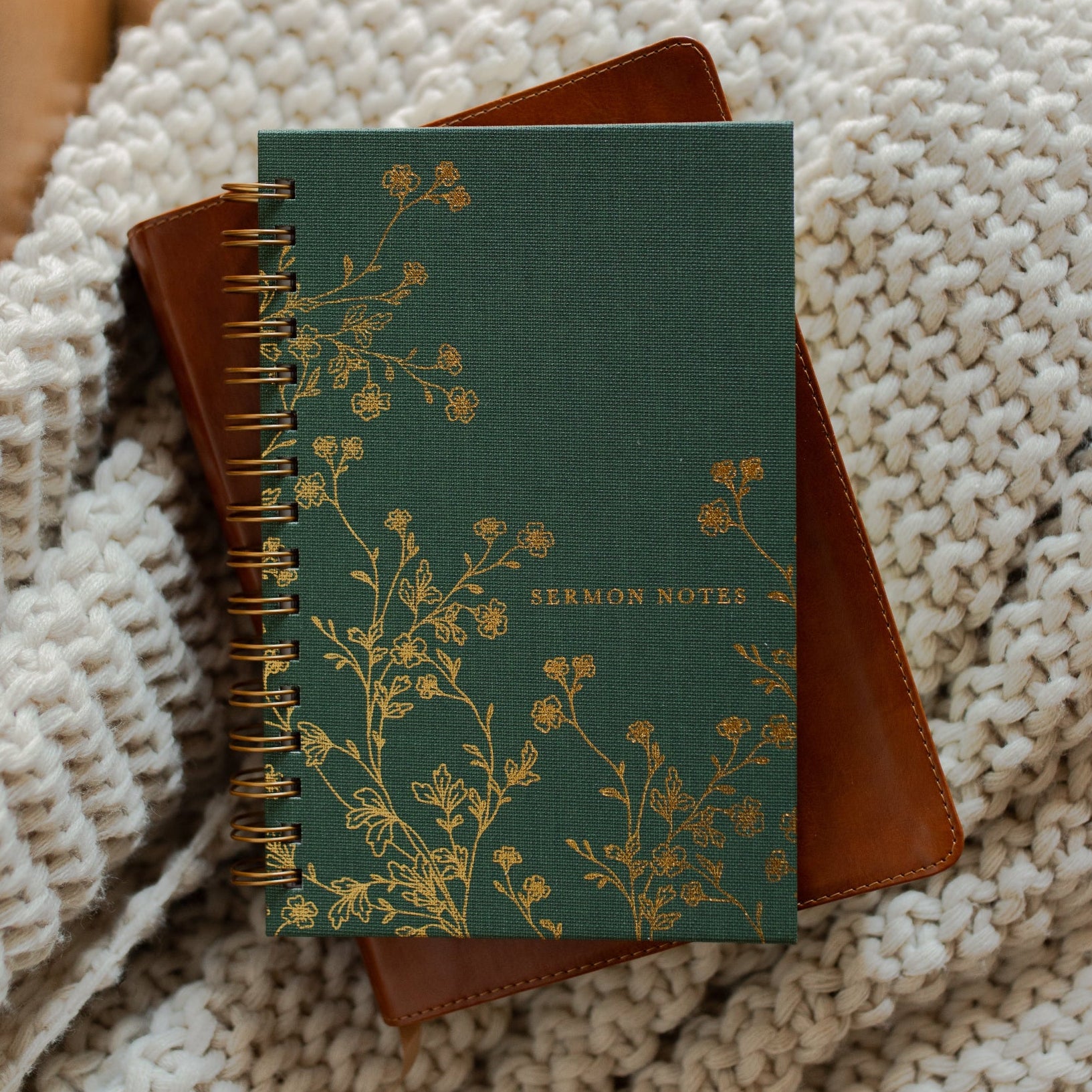 Sermon Notes Journal Green Floral | TDGC – The Daily Grace Co.