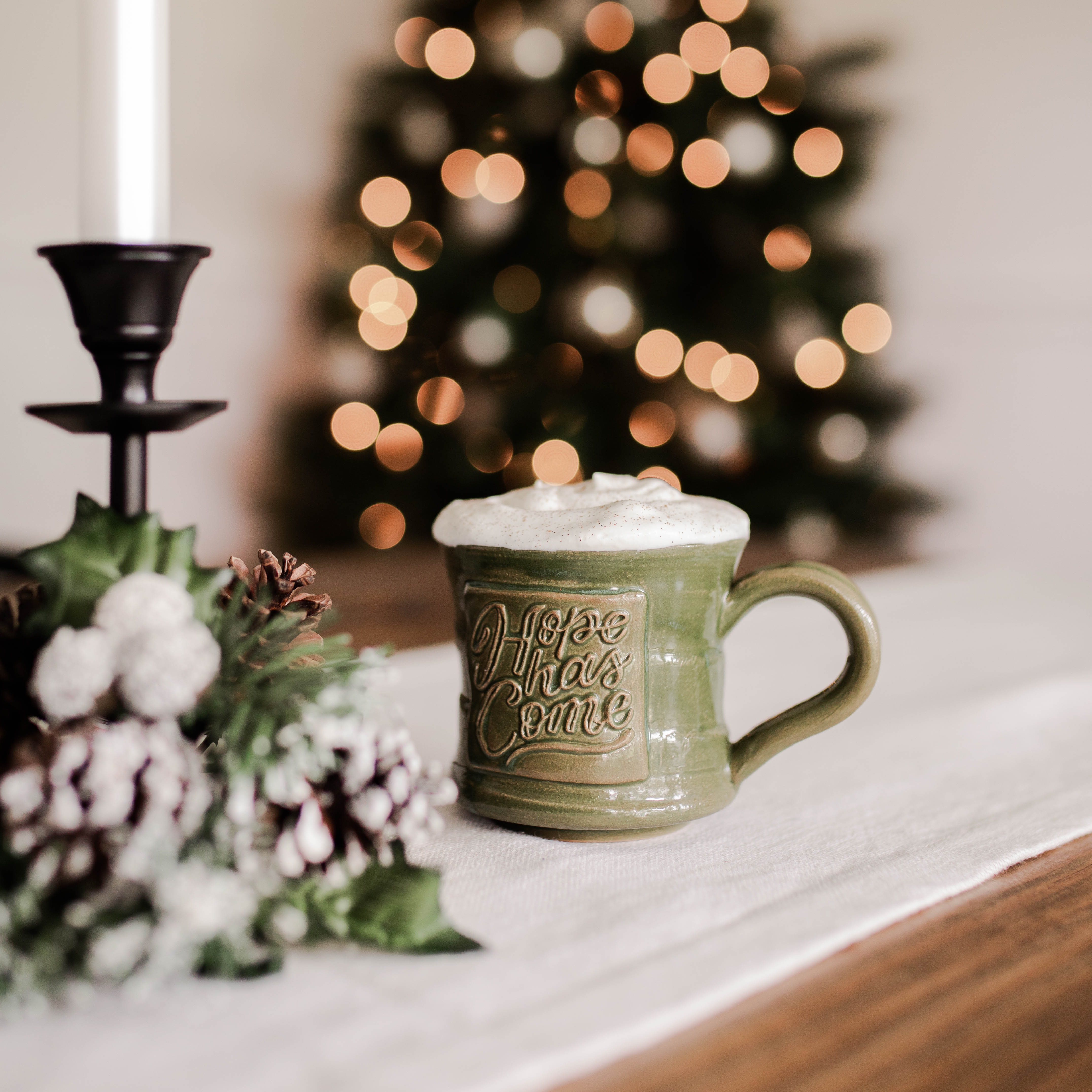 Stoneware Coffee Mug Caramel  Swirled Glaze — Hoppe Shoppe