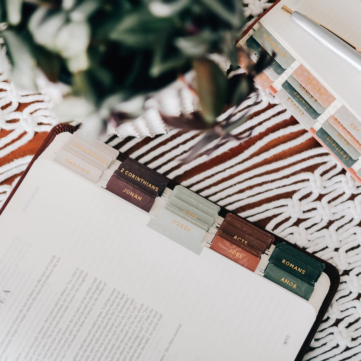 Bible tabs in journaling bible