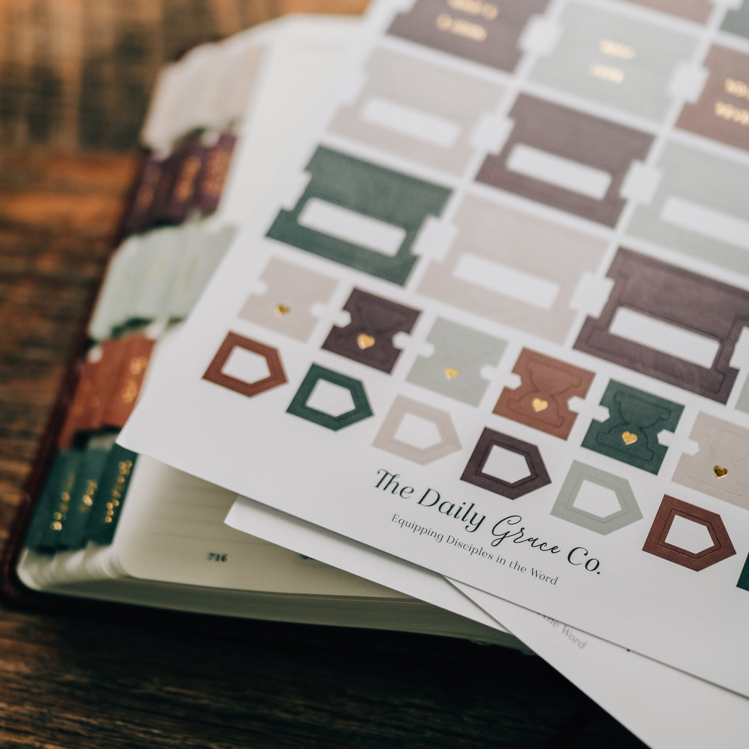 bible tabs in journaling Bible