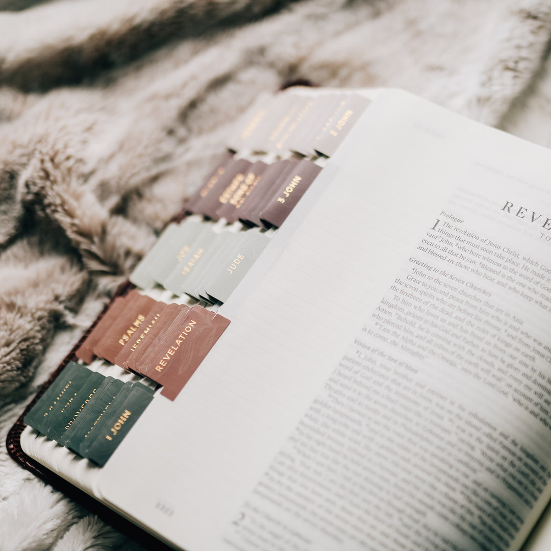 bible tabs in journaling Bible