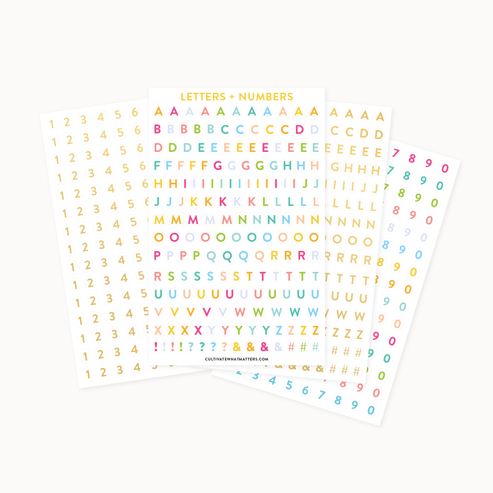 LETTERS & NUMBERS STICKER SET. [Book]