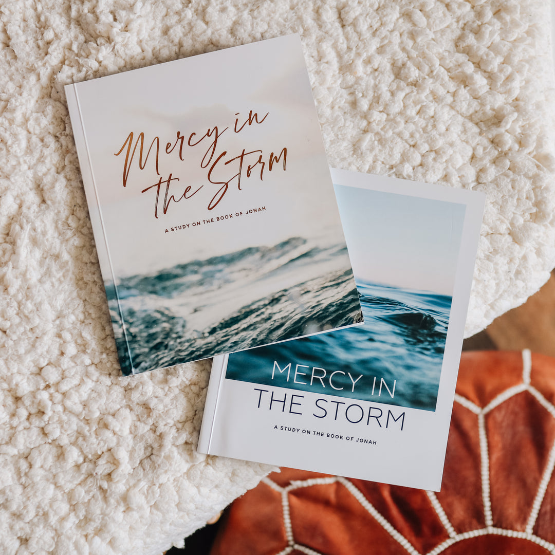 Mercy in the Storm His and Her Bible studies side by side showing the cover