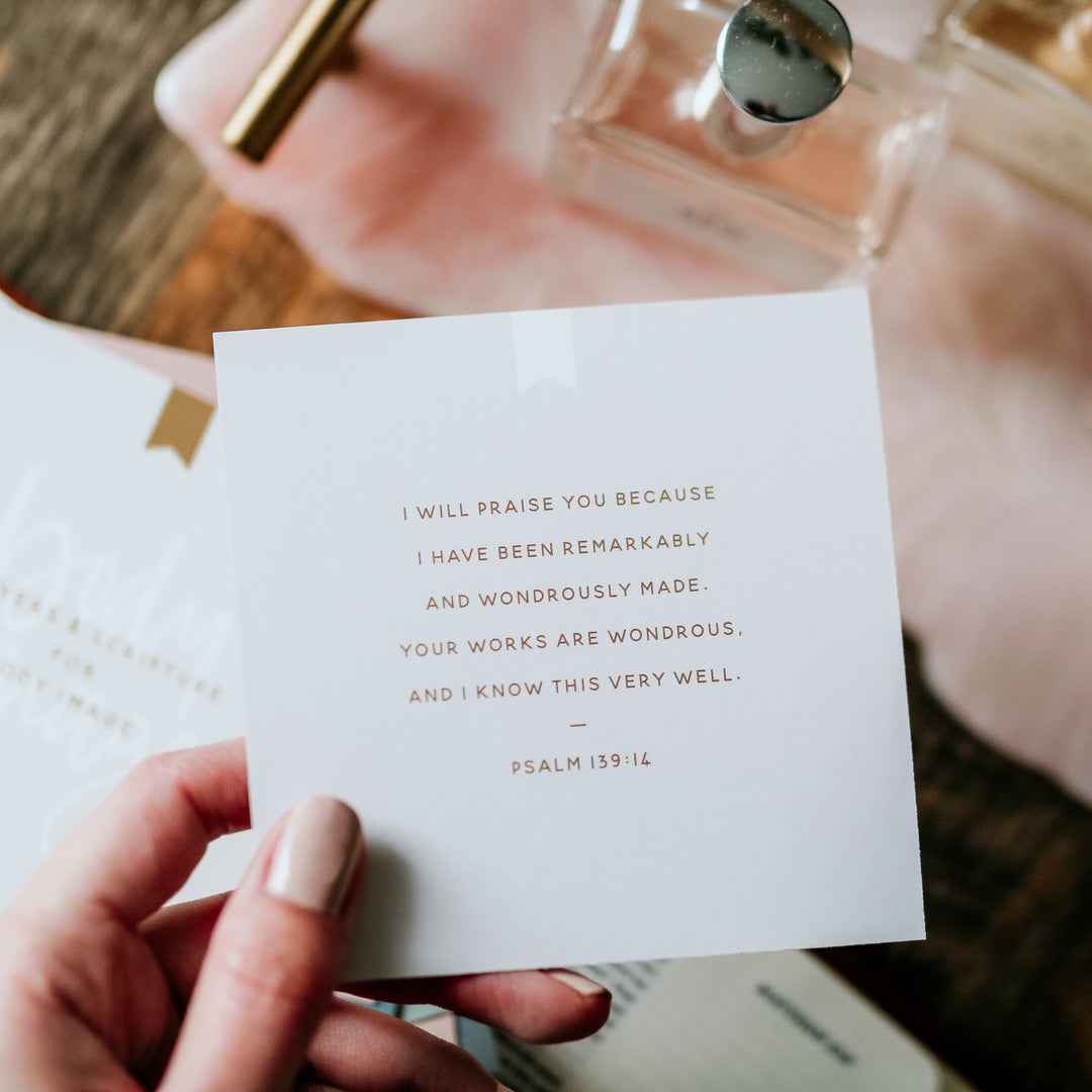 cards with prayer prompts for body image