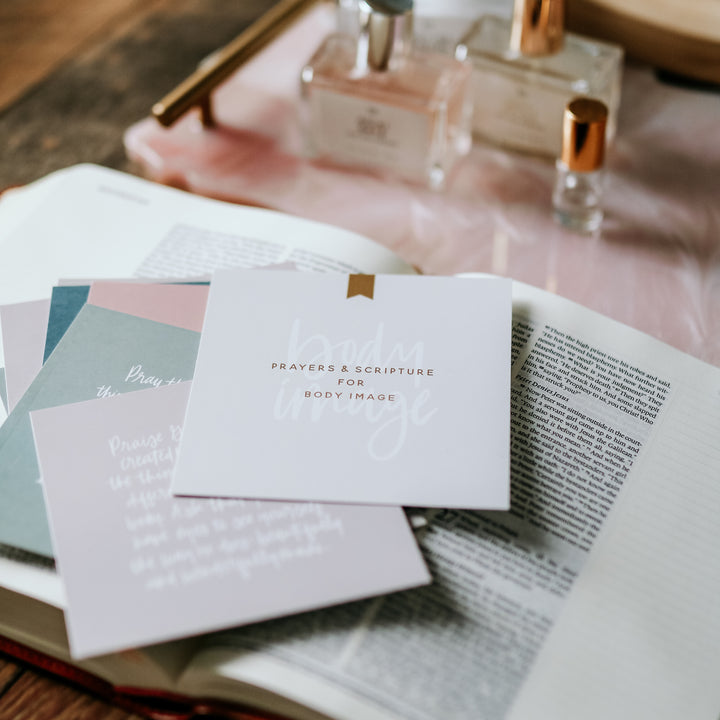 cards with prayer prompts for body image