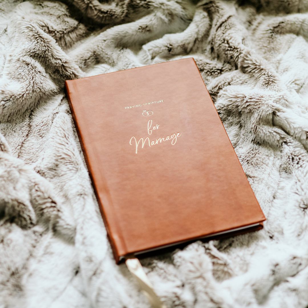 A leatherette journal with prayers for your marriage