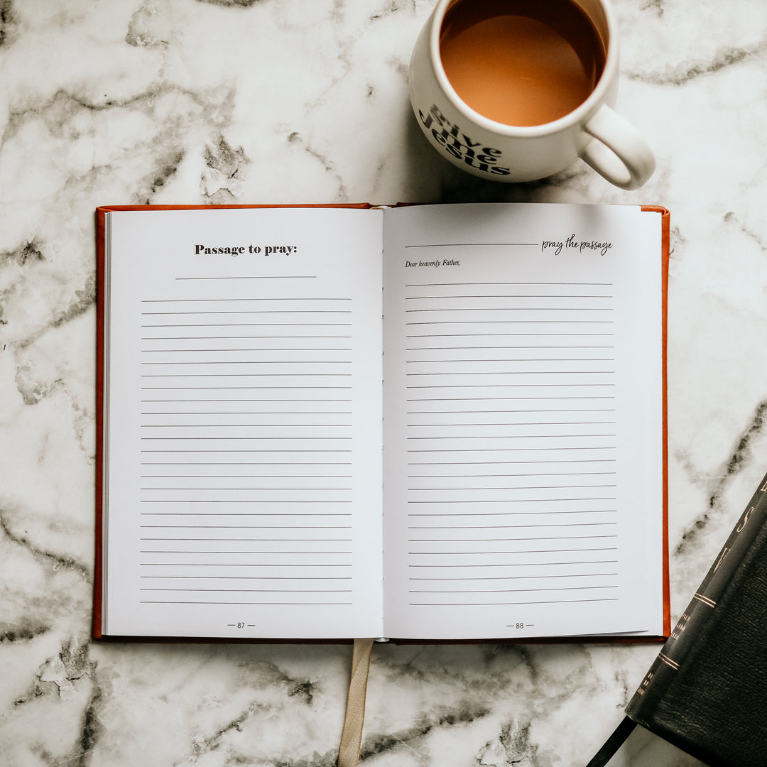 A leatherette journal with prayers for your marriage