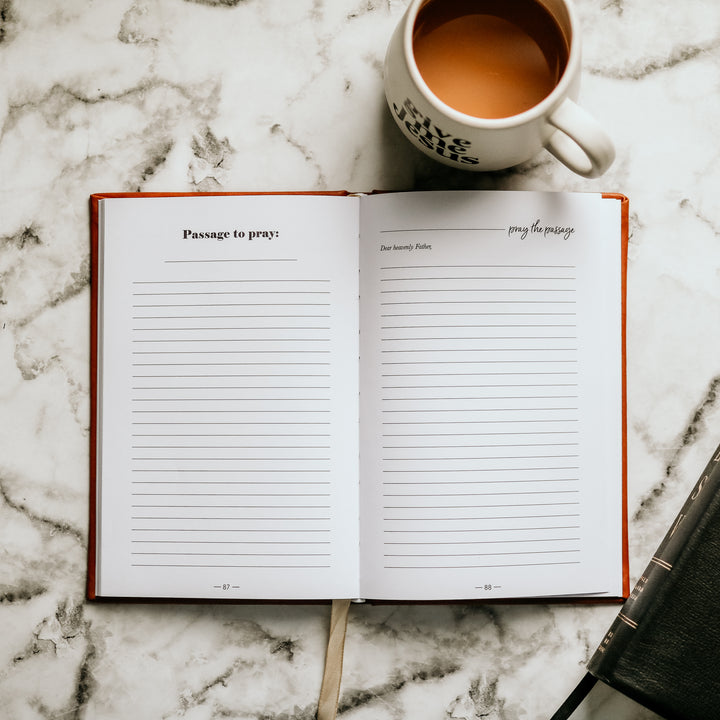 A leatherette journal with prayers for your marriage
