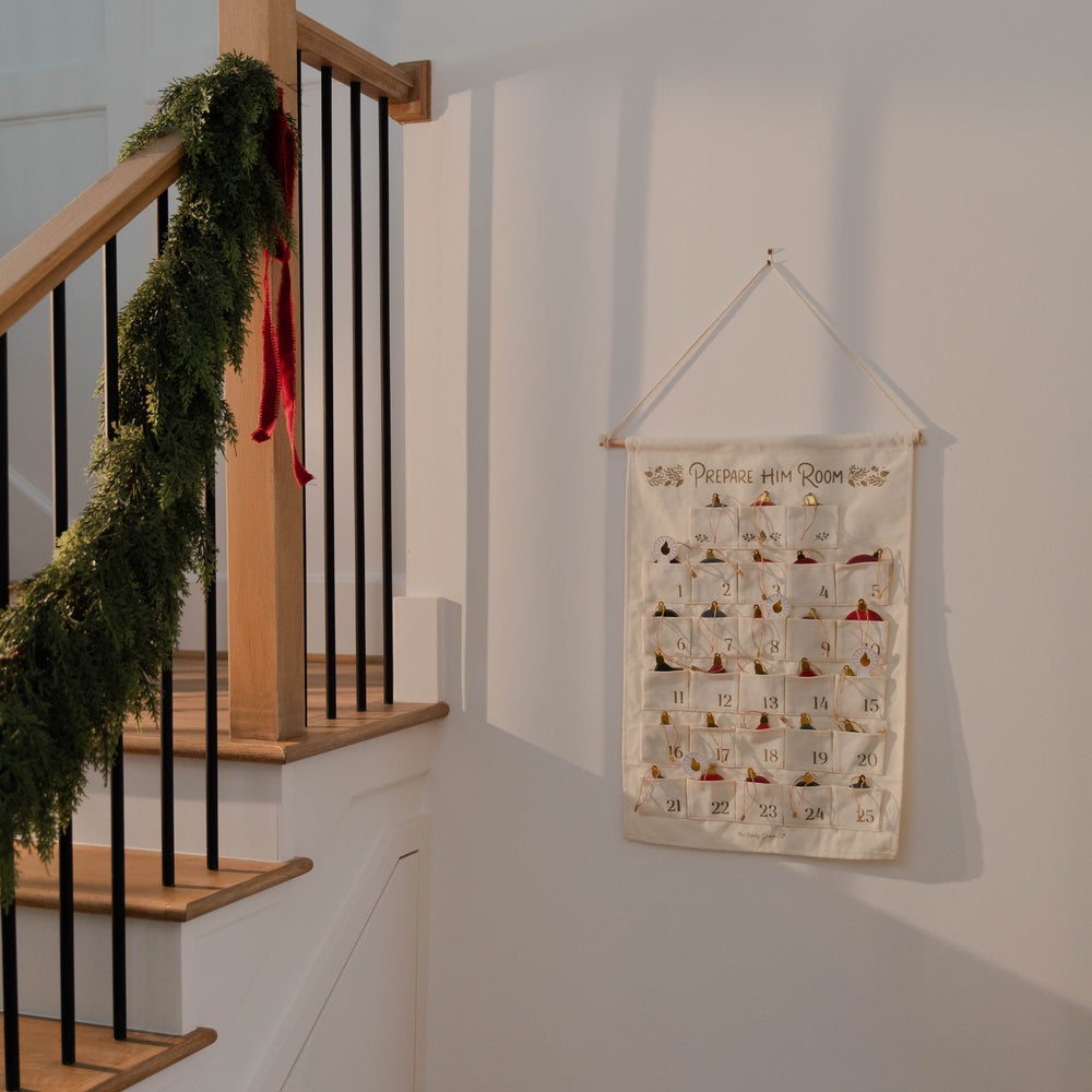 Advent wall calendar hanging in a home