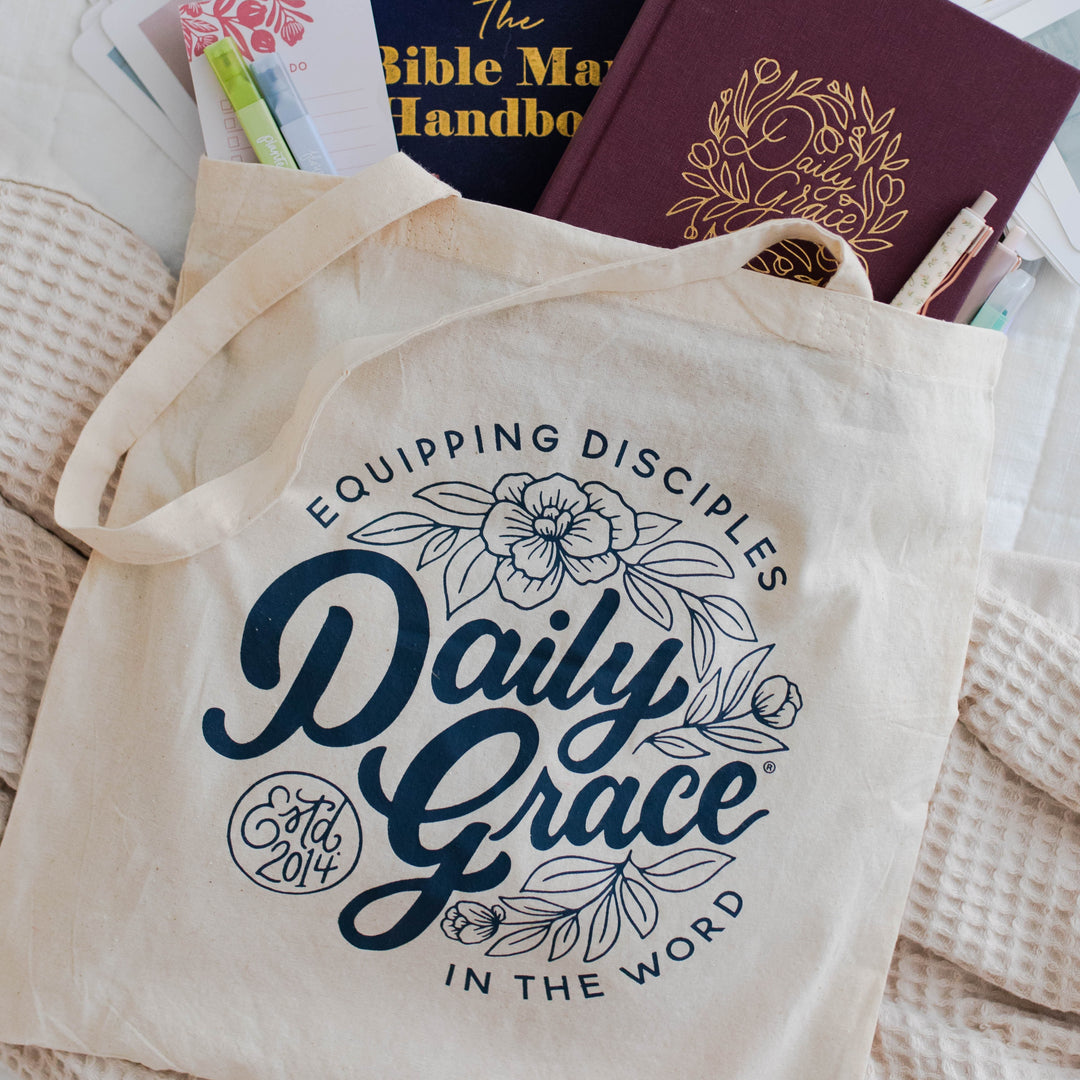 daily grace bible study tote bag