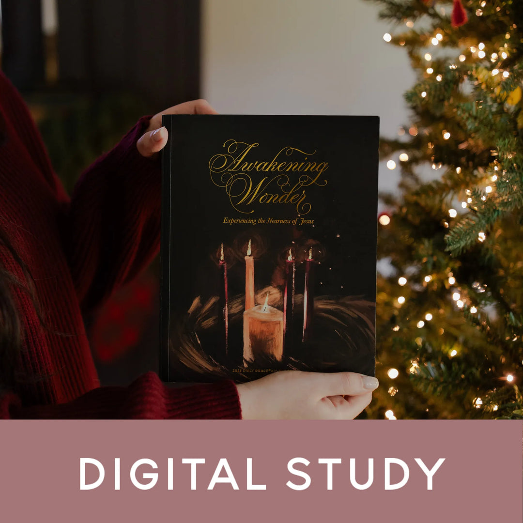 Awakening Wonder Cover held up by a woman with a banner across saying Digital Study