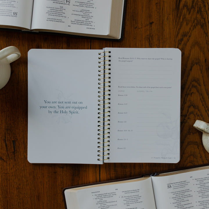 The Better Together Discipleship Guide opened to the Gospel Truths page on a wooden surface