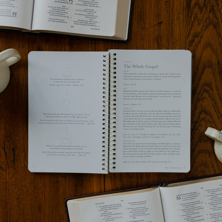 The Better Together Discipleship Guide opened to the Bonus page on a wooden surface