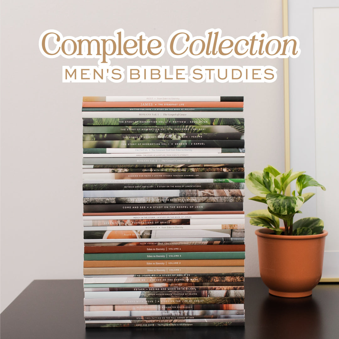 Men's Bible Study Collection sitting on top of a table