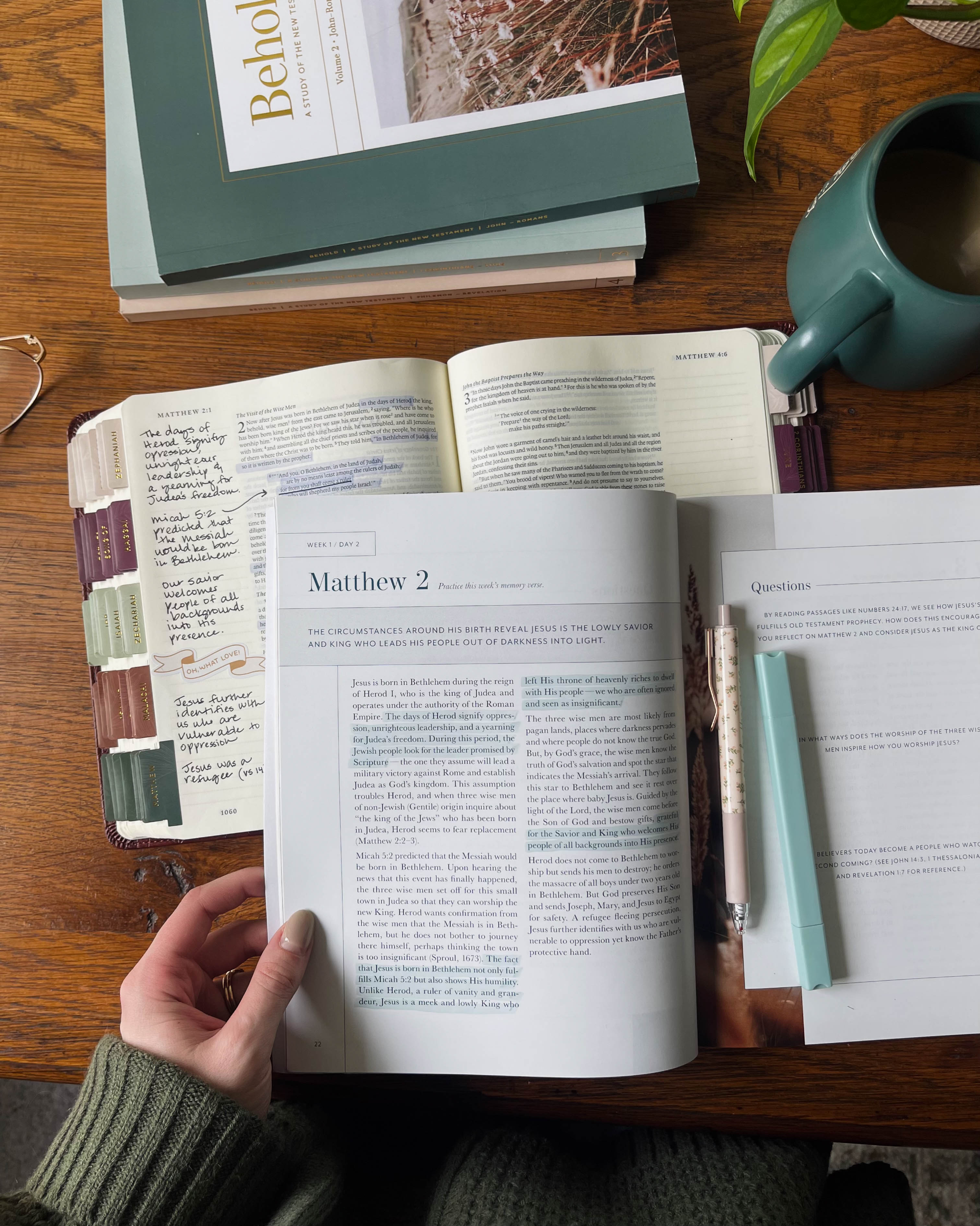 Women's Bible study with Bible on New Testament