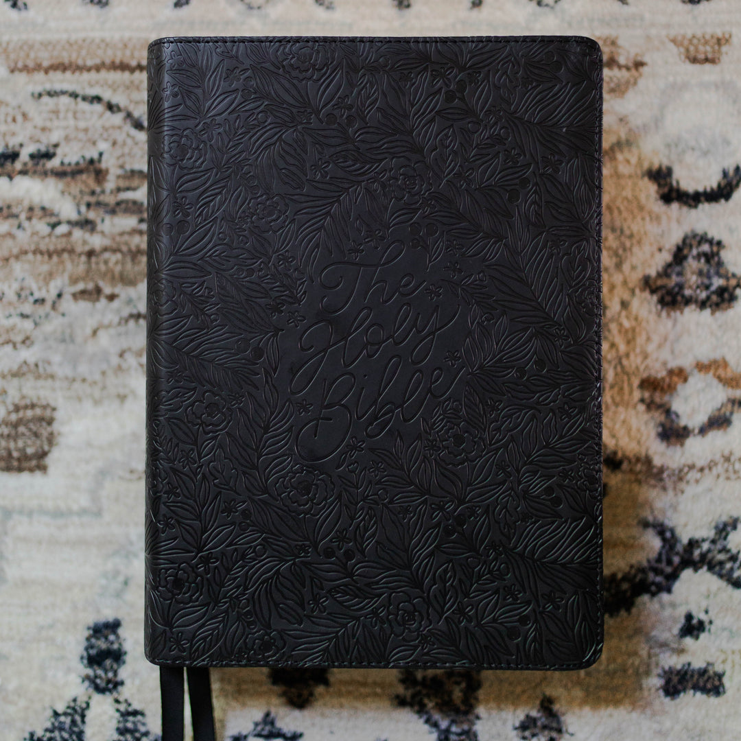 Black Floral women's ESV Study Bible