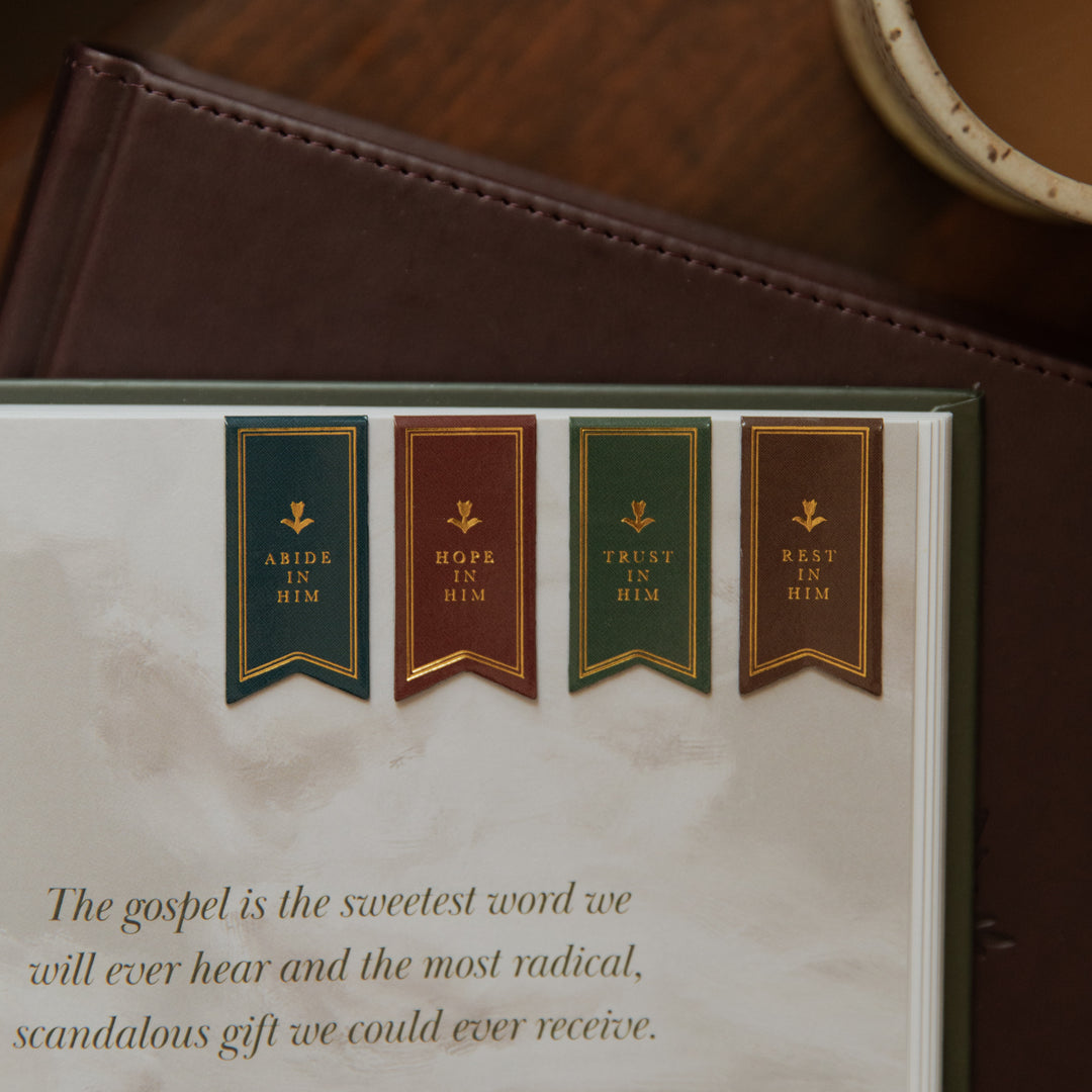 Four Magnetic Bookmarks on the corner of a page