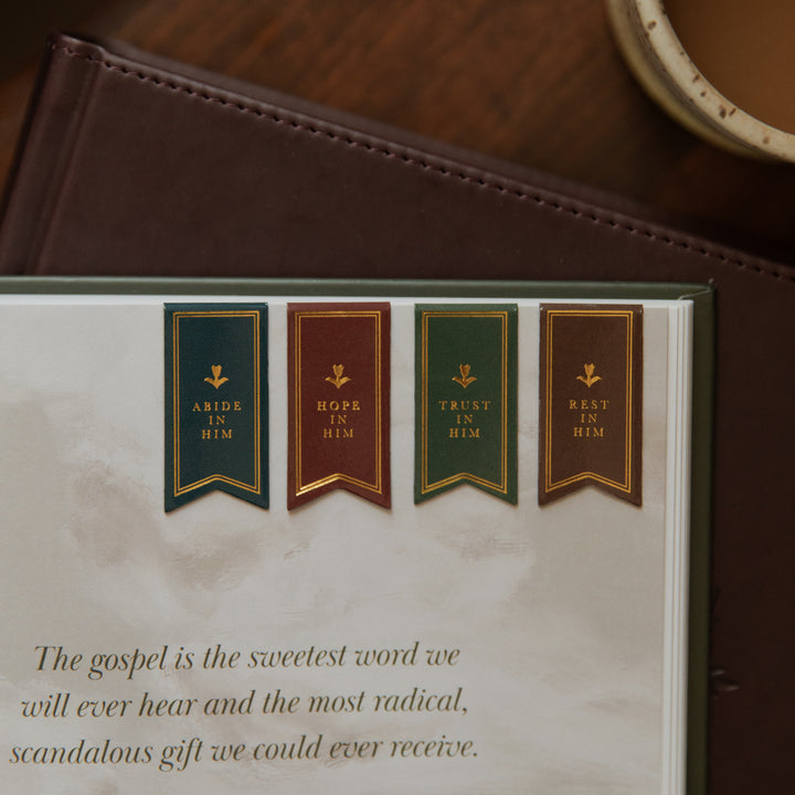 Four Magnetic Bookmarks on the corner of a page