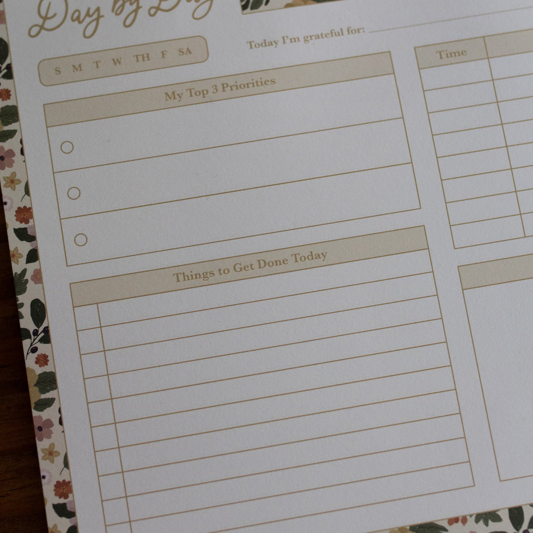 Things to get done section of Magnolia Floral Notepad