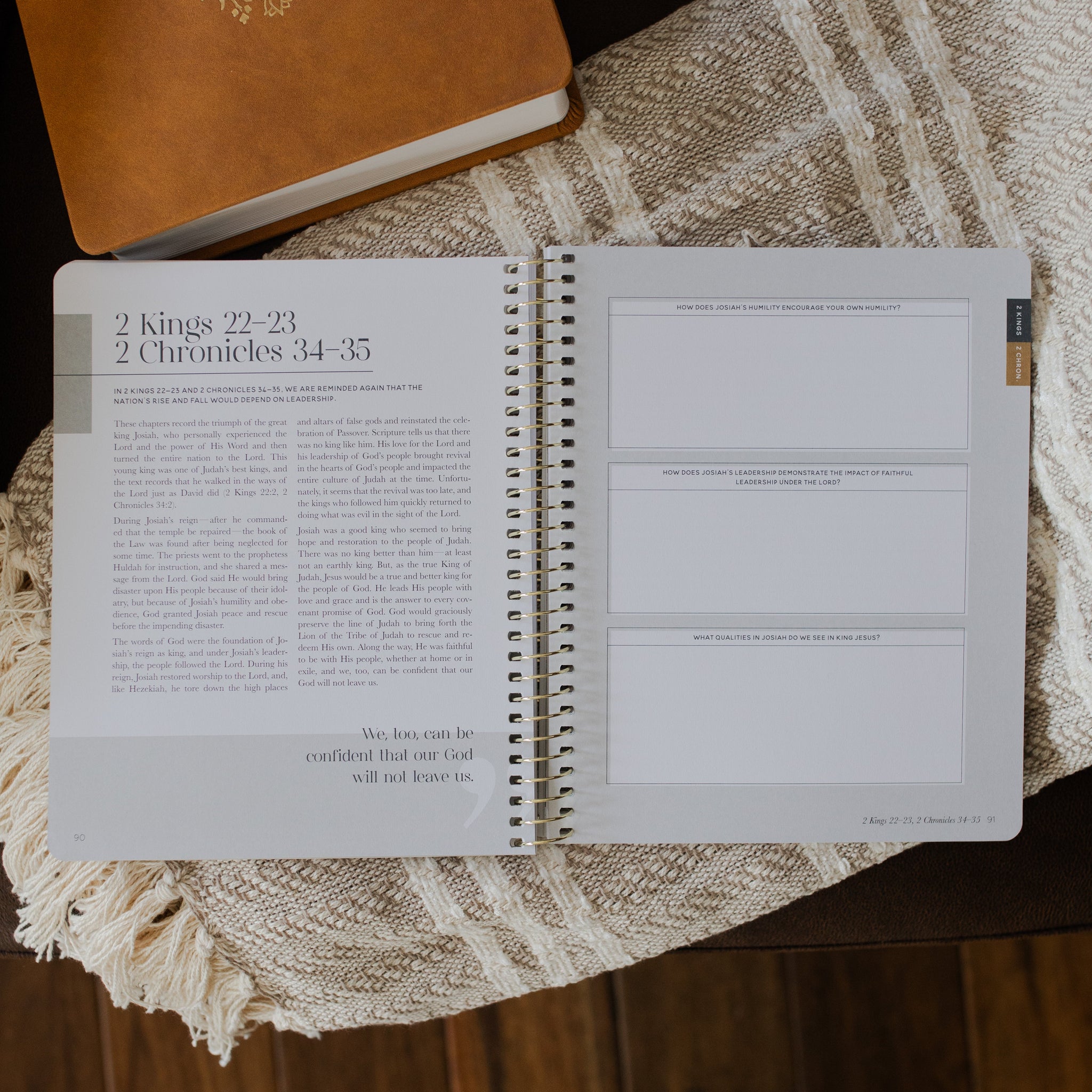 Chronological bible study on blanket