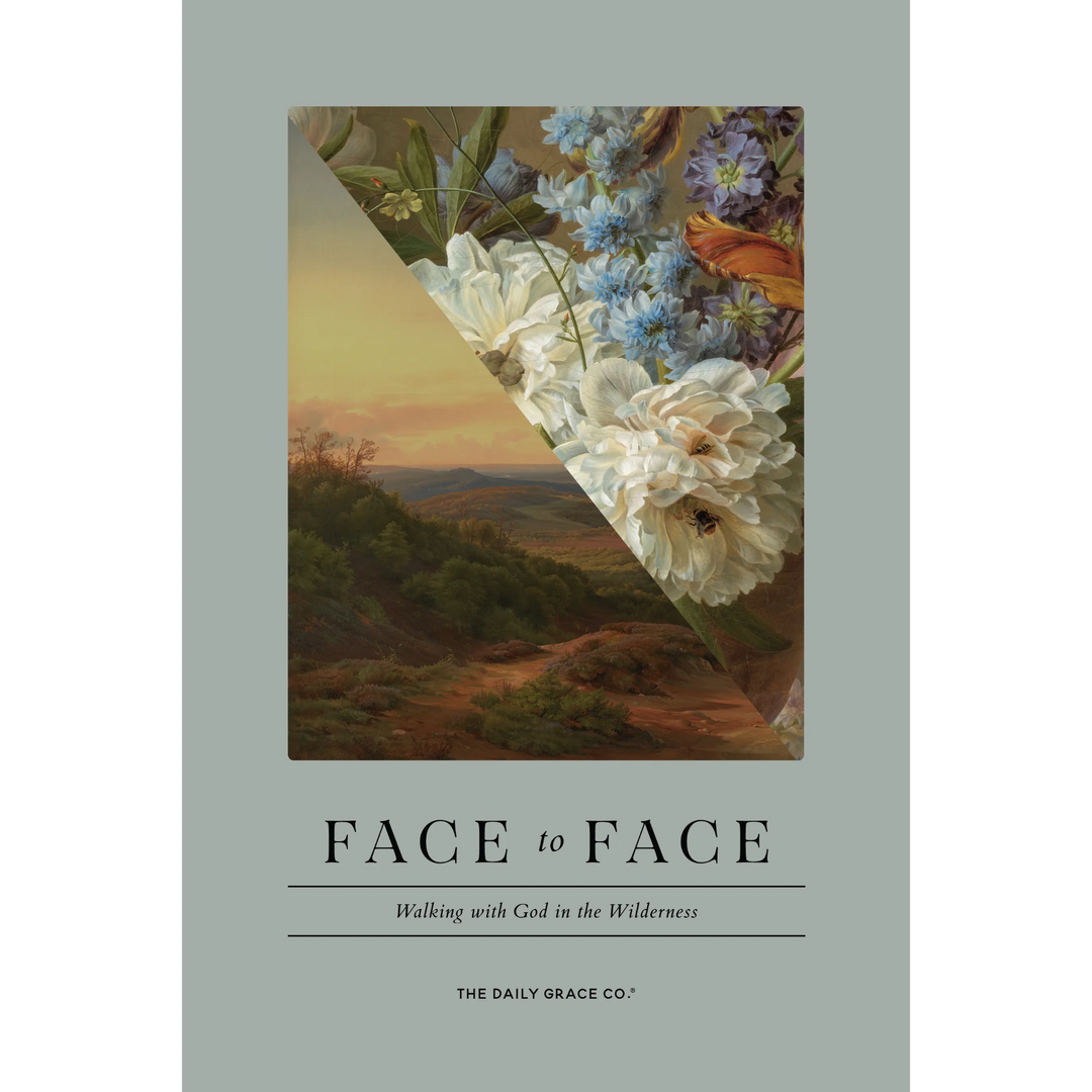 Face to Face cover with floral design and landscape