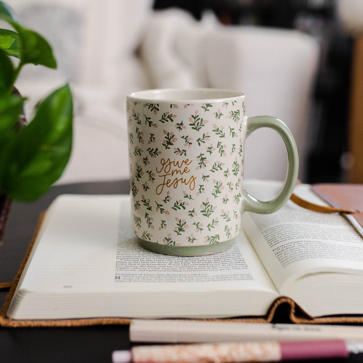 Floral mug for Christian women on bible