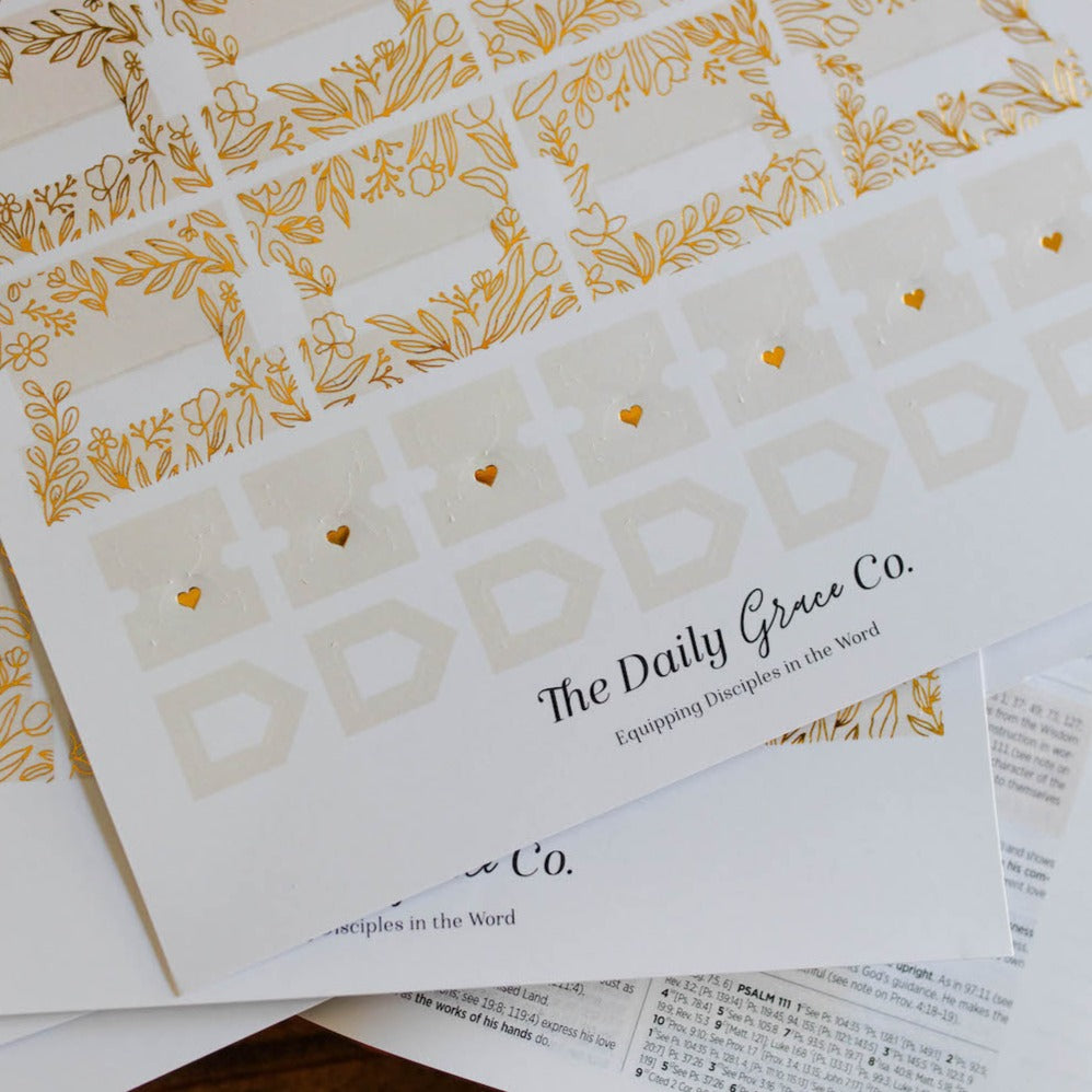 Gold Foil Bible Tabs - Cream | TDGC