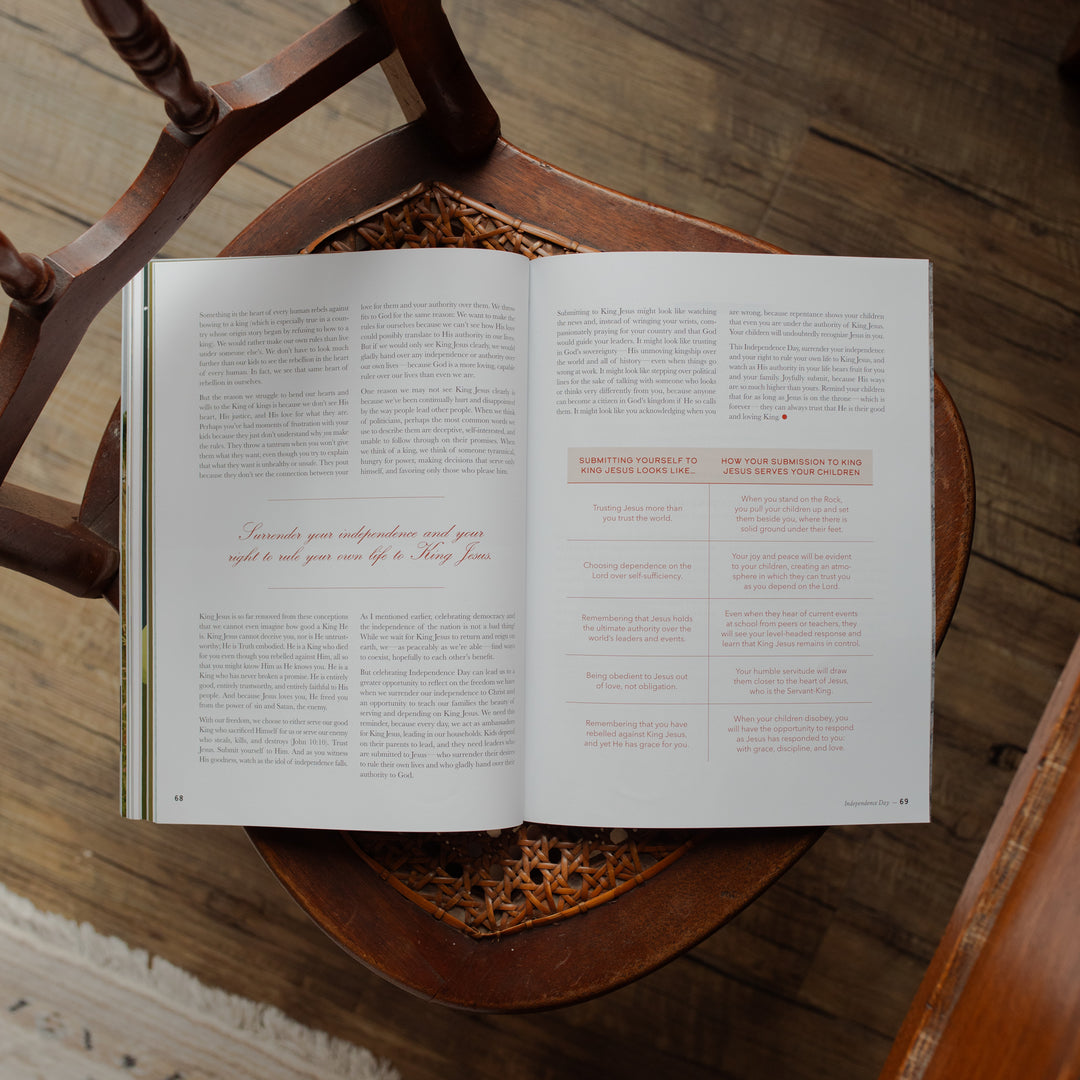 Open book on a wooden chair with a rustic background