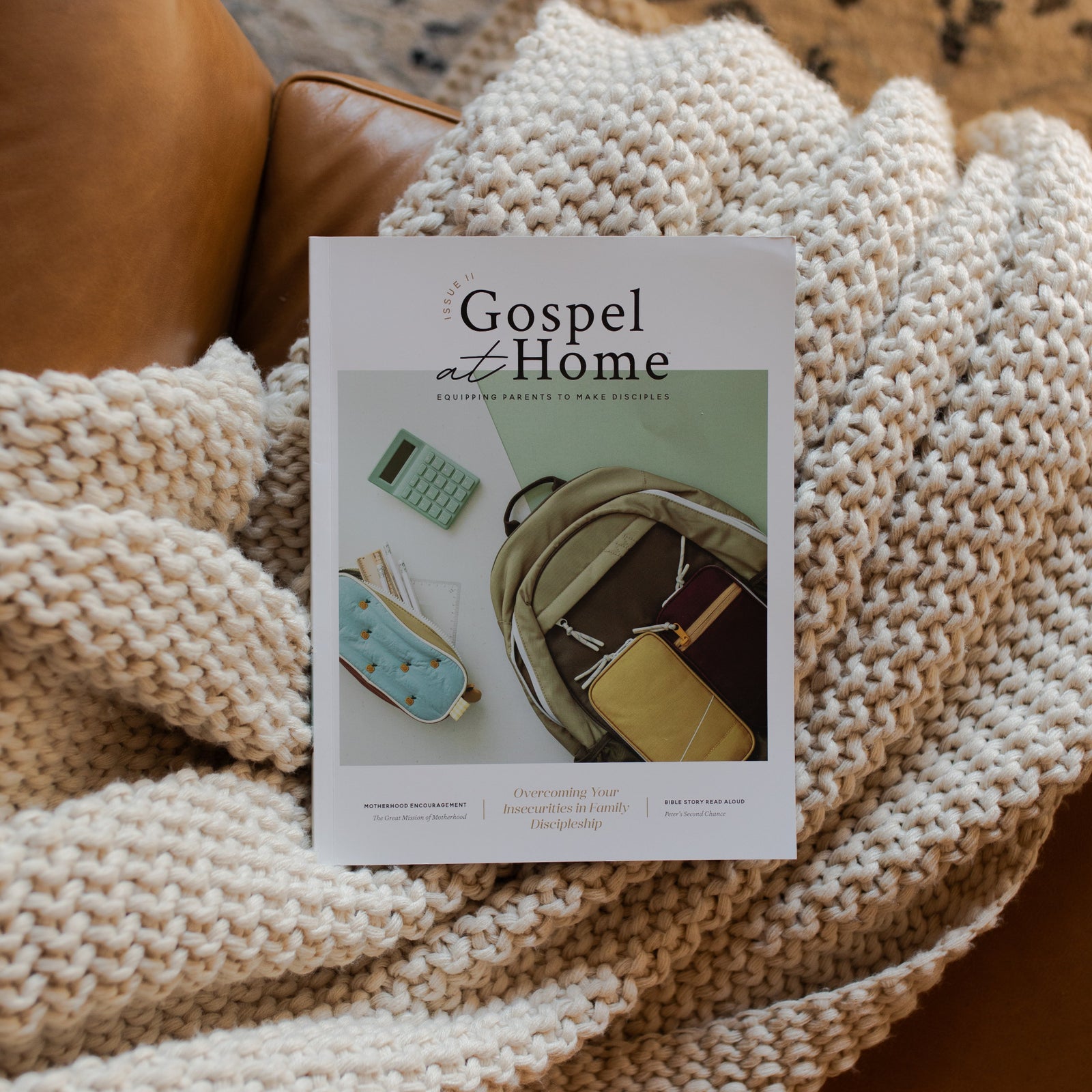 Gospel at Home Issue 11 Cover on a white knitted blanket