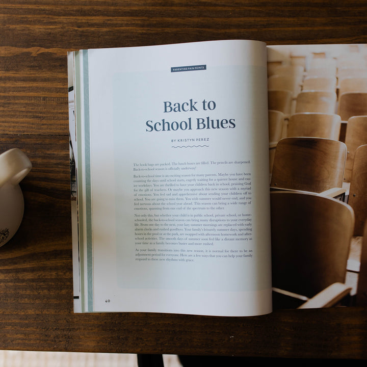 Back to school blues article in Gospel at Home magazine