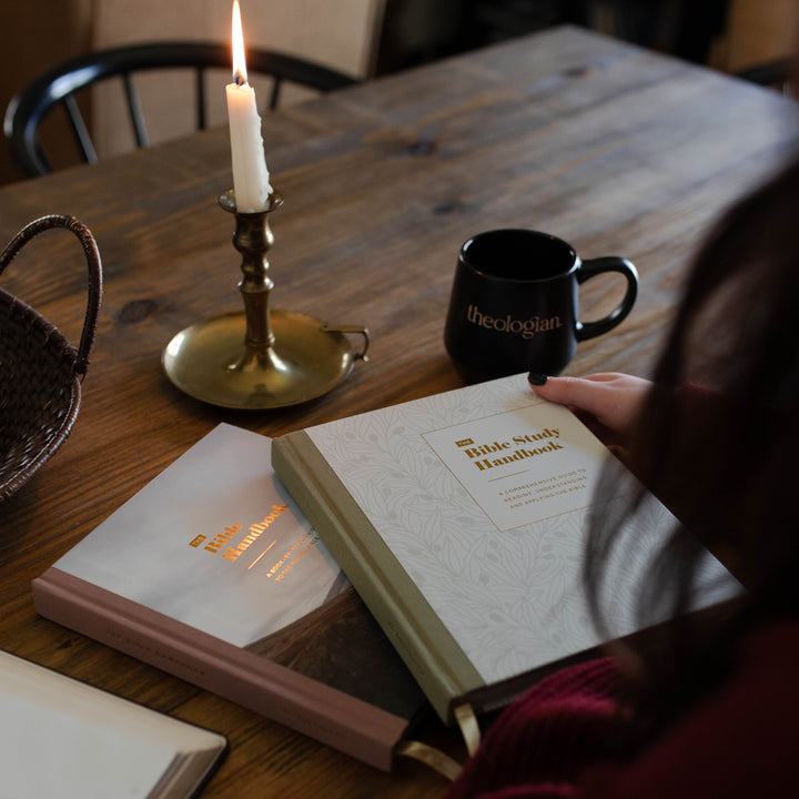 The Bible Study Handbook and The Bible handbook Christian resources on a table