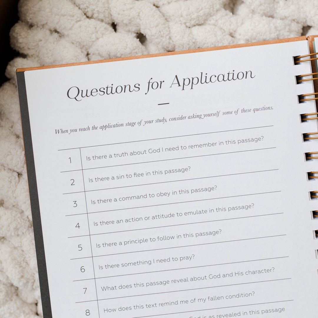 Application questions from Bible Study Journal 