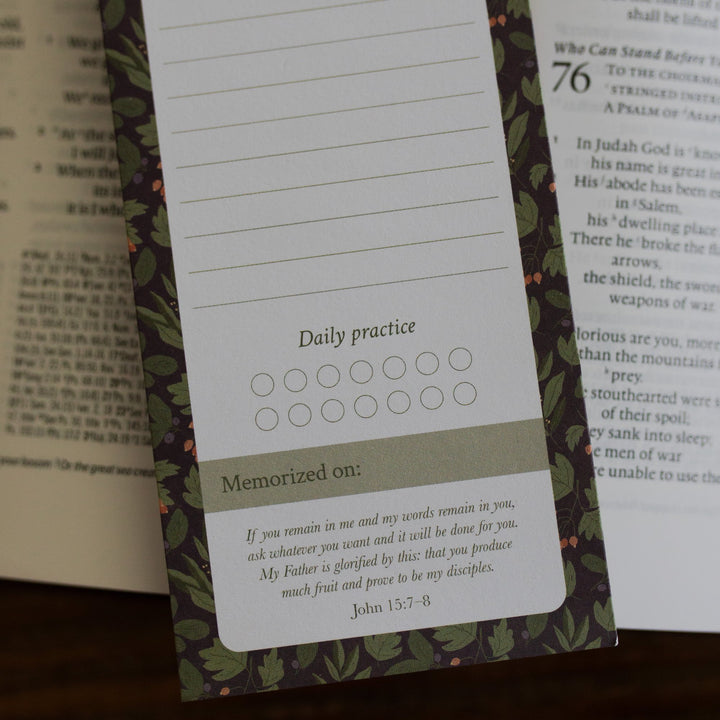 Daily Practice section in the Scripture Memory Notepad