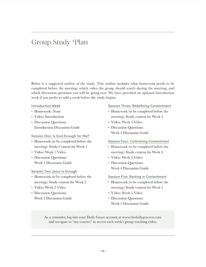 Group Leader Guide Is God Enough For Me? - Guide and Videos | TDGC – The Daily Grace Co.
