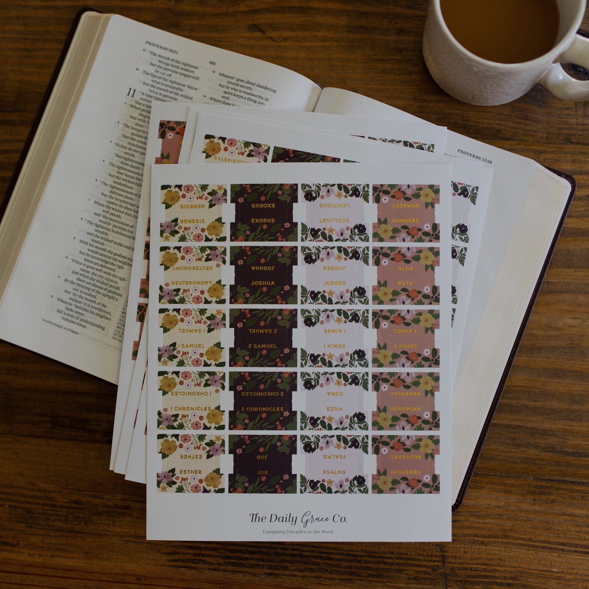 Magnolia Floral Bible Tabs | TDGC – The Daily Grace Co.