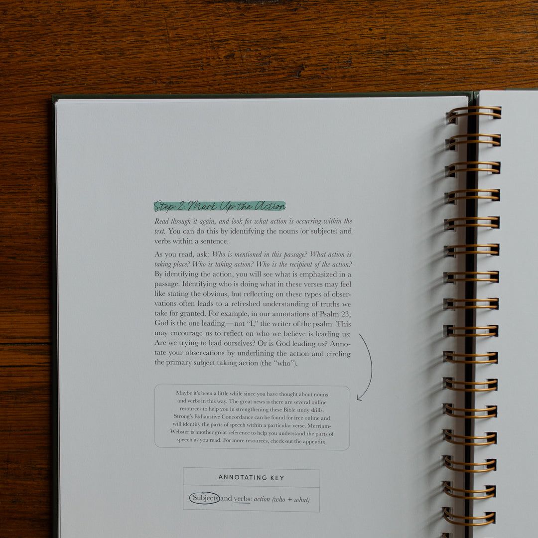 Up close in the Mark it Up of the Step 2 Mark up the action page