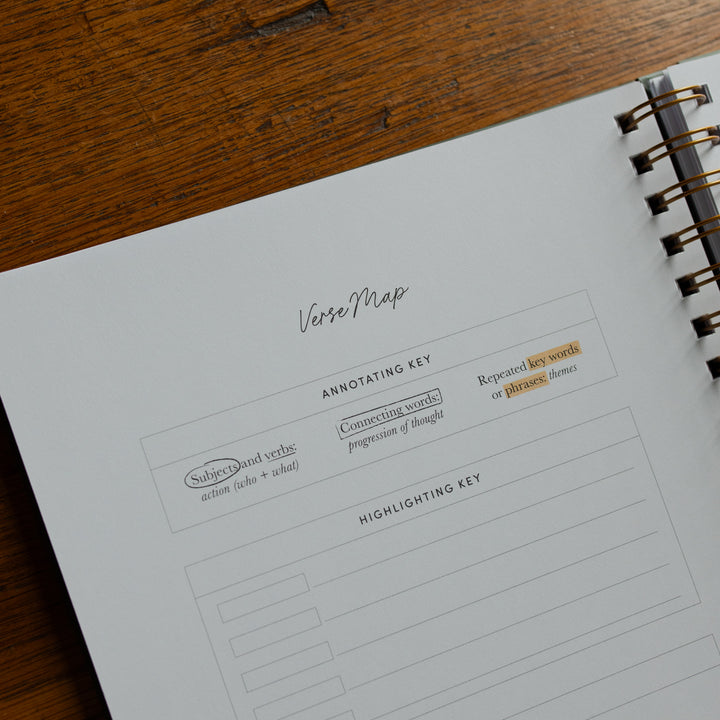 Up close of the Verse Map section in the Mark it Up Journal