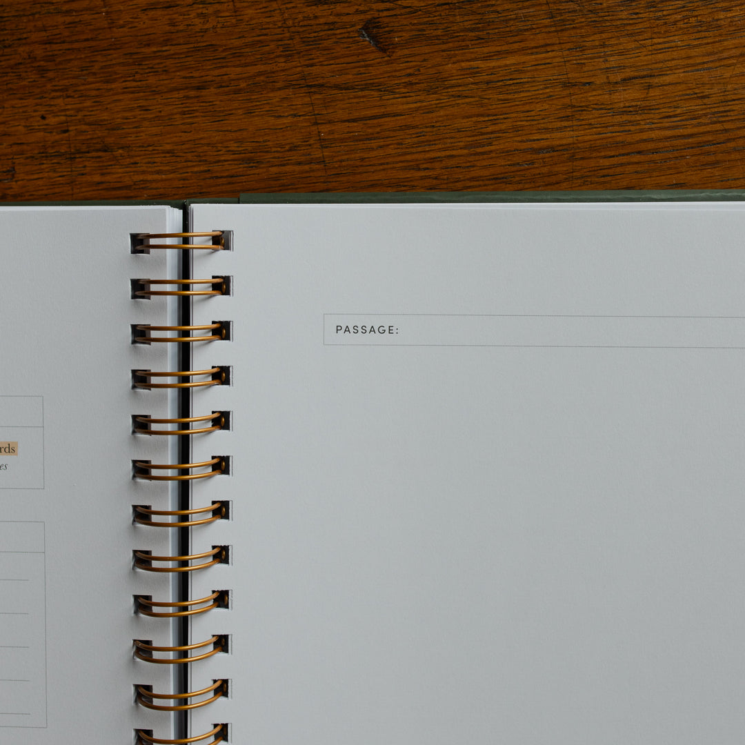 Up close of a section in the Mark it Up Journal to the Passage fill in section