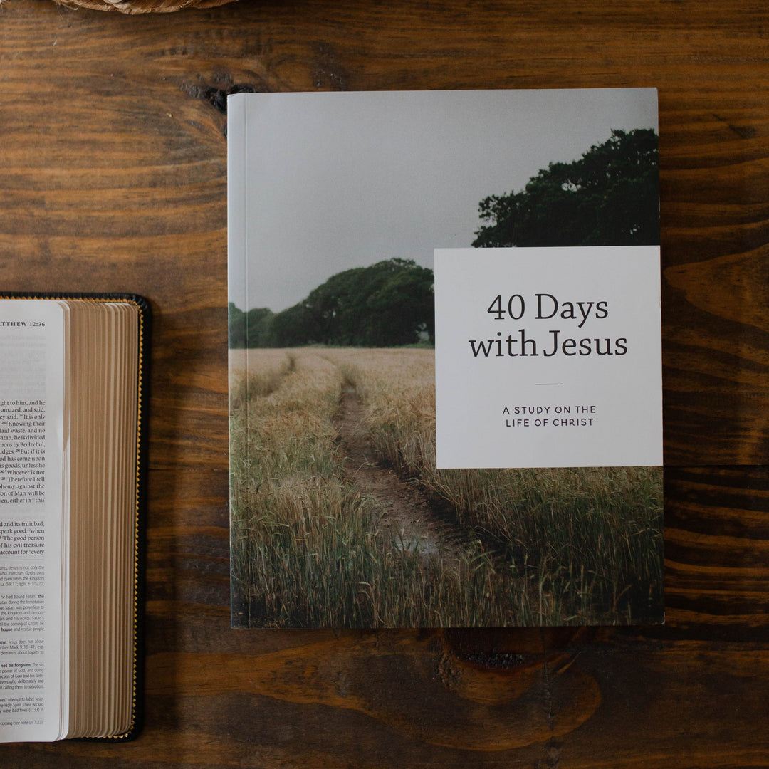 40 Days with Jesus Christian Bible Study for Men on table