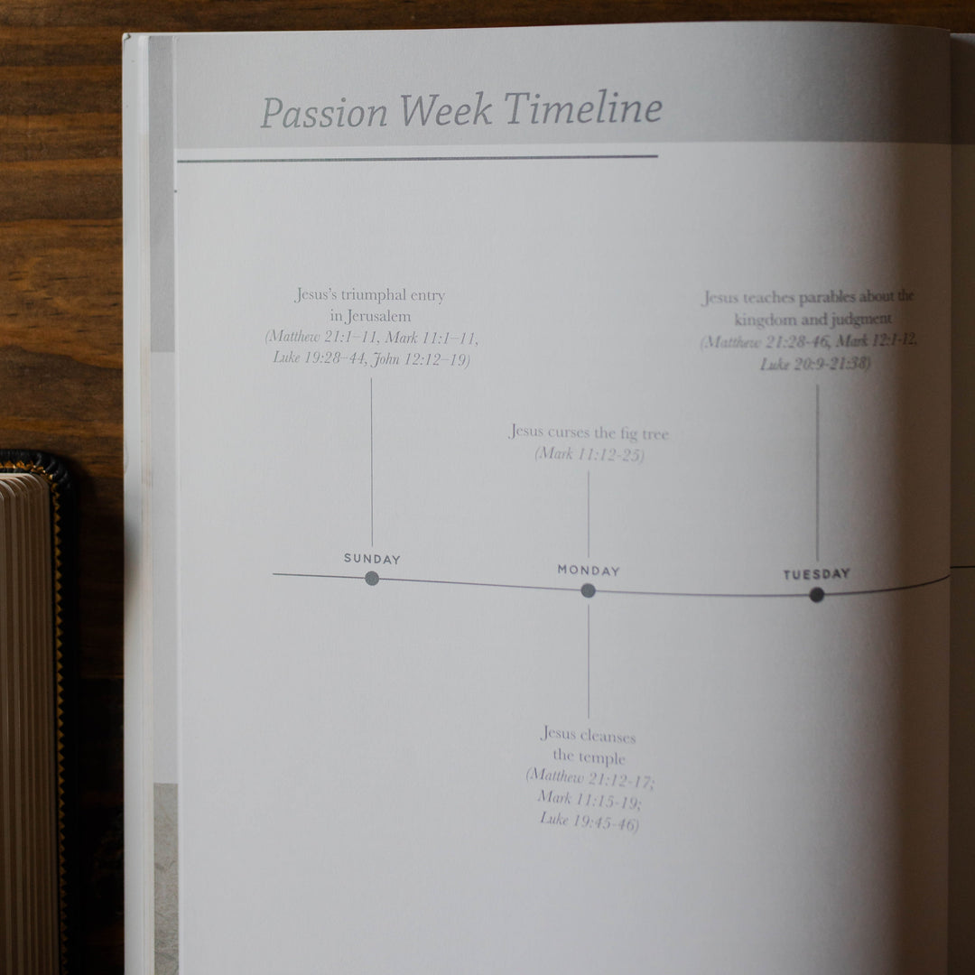 Passion week timeline in men's christian bible study 40 days with Jesus