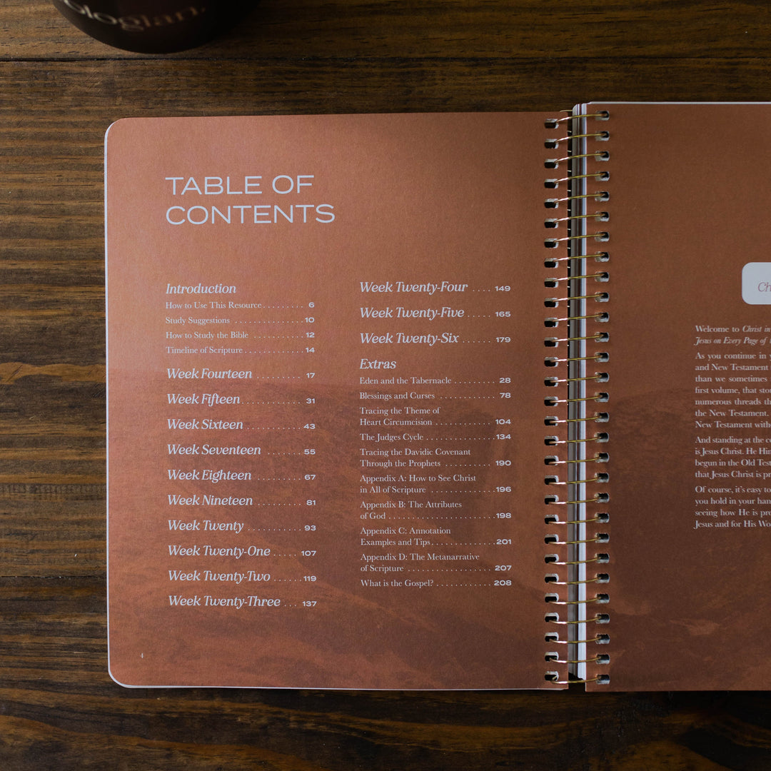 Table of Contents for Christ in All of Scripture Volume 2 year long bible study for men