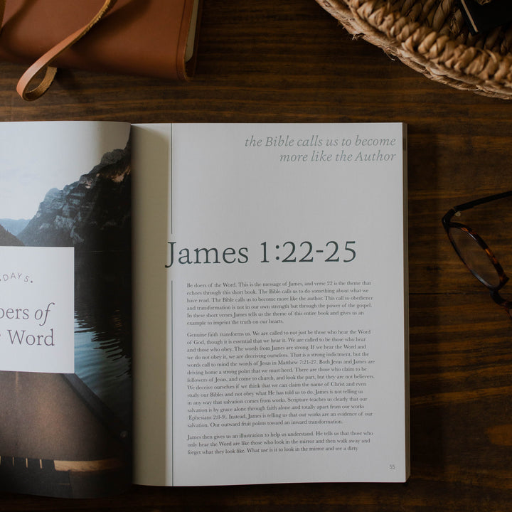 Example of daily reading in men's christian bible study on the book of James