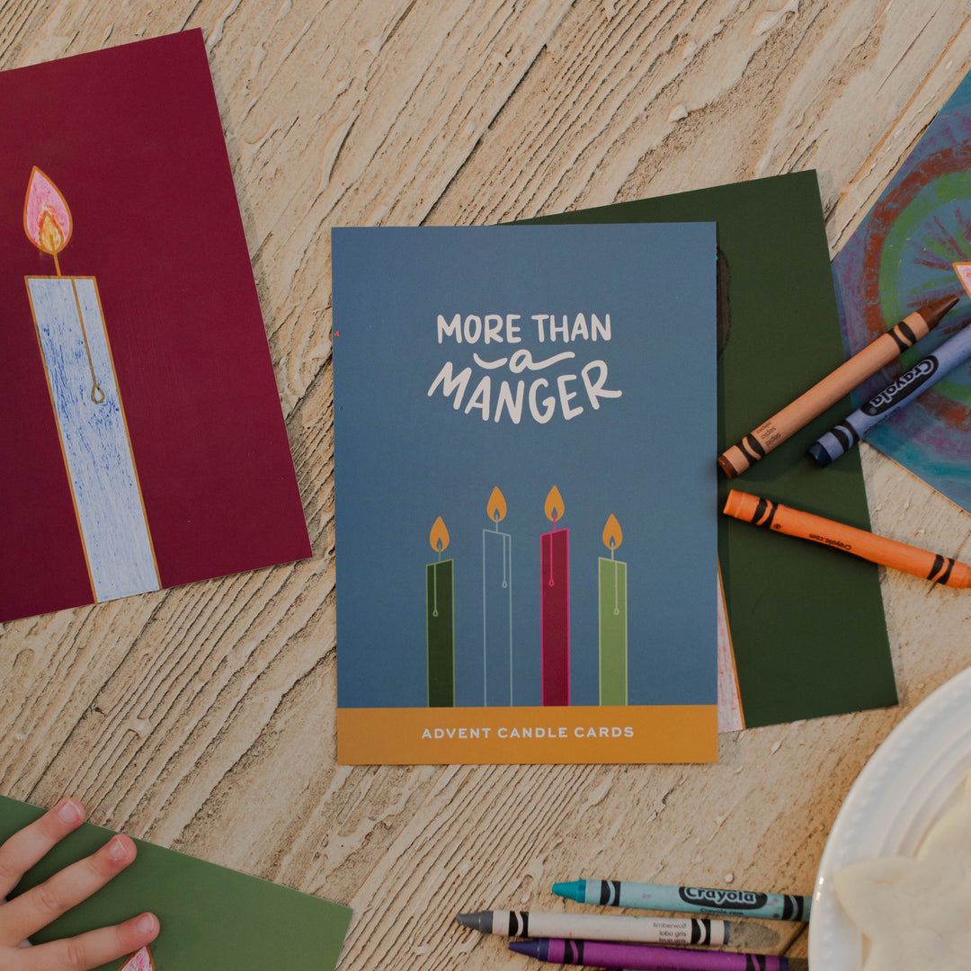 More Than a Manger Advent Candle Cards that kids can color. 