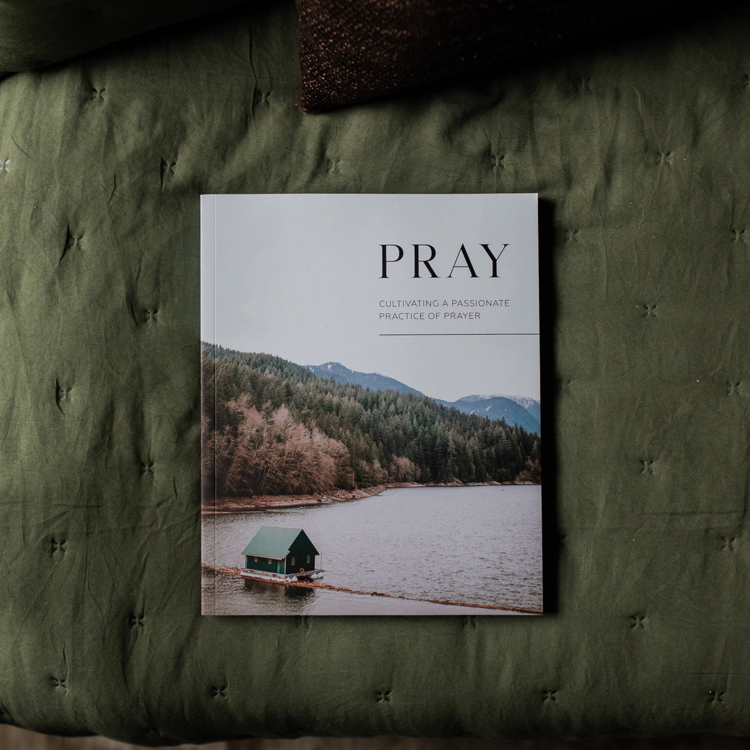 Bible study for men named Pray sitting on a green cushion