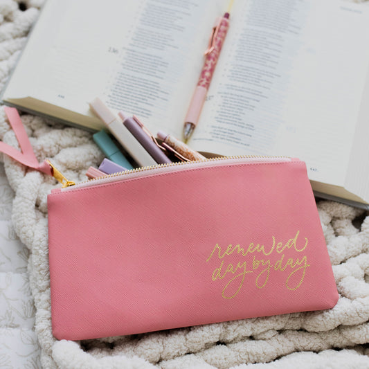 Renewed Day by Day Pencil Pouch - Blossom Pink | TDGC